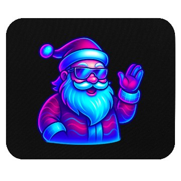 Discover Neon Santa Claus Cyberpunk Christmas Mouse Pads