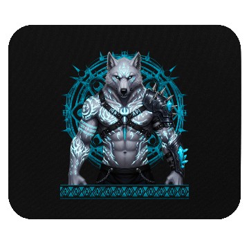 Discover Frostwolf Warrior with Arcane Runes Mouse Pads