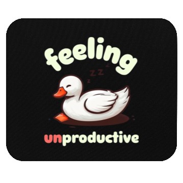 Discover Playful Sleepy Duck Illustration Mouse Pads