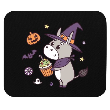 Discover Whimsical Halloween Witch Pony Design Mouse Pads