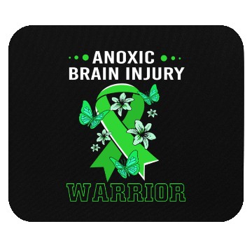 Discover Anoxic Brain Injury Green Ribbon Mouse Pads