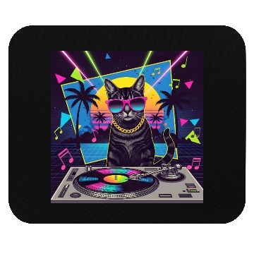 Discover 80s Retro Cat DJ Mouse Pads