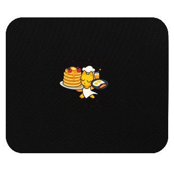 Discover Cute Cat Breakfast Chef Design Mouse Pads