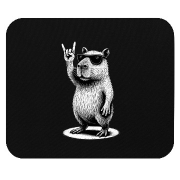Discover Retro Capybara Rock and Roll Music Capybara Lovers Mouse Pads