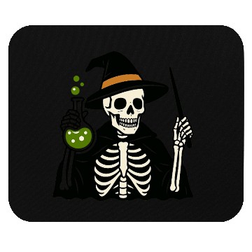 Discover Magical Skeleton Wizard Illustration Mouse Pads