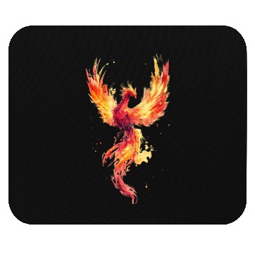 Discover Fiery Phoenix Watercolor Illustration Mouse Pads
