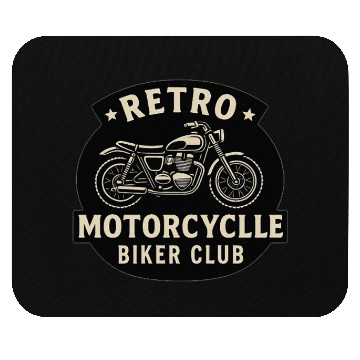 Discover Retro Motorcycle Biker Club Emblem Mouse Pads