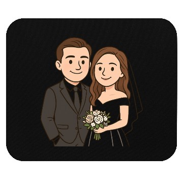 Discover Elegant Wedding Couple Illustration Mouse Pads