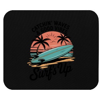 Discover Sunset Surfing Beach Scene Mouse Pads