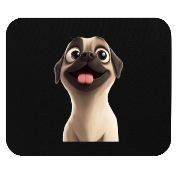 Discover Playful Pug Cartoon Design Mouse Pads