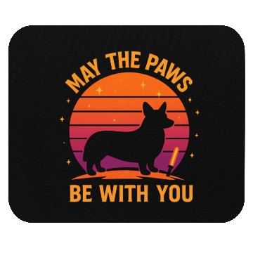 Discover May the Paws Be With You Retro Corgi Mouse Pads