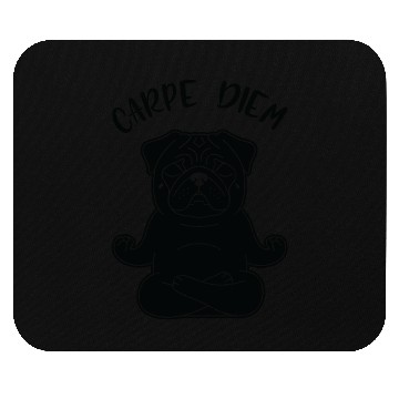 Discover Meditating Pug with Inspirational Quote Mouse Pads
