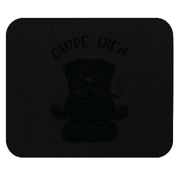 Discover Meditative Pug with 'Carpe Diem' Text Mouse Pads
