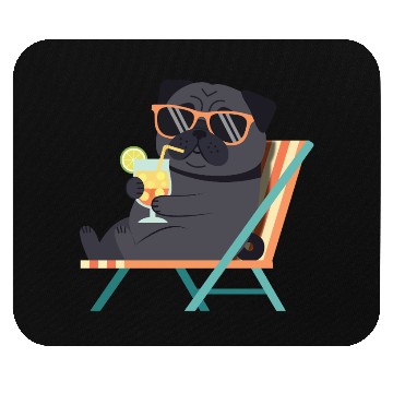 Discover Chill Pug with Sunglasses and Lemonade Mouse Pads