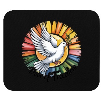 Discover Peaceful Dove with Olive Branch Design Mouse Pads