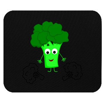 Discover Whimsical Broccoli Character Design Mouse Pads