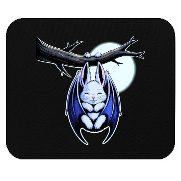 Discover Spooky Cute Kawaii Vampire Bat Bunny and Moon  Mouse Pads