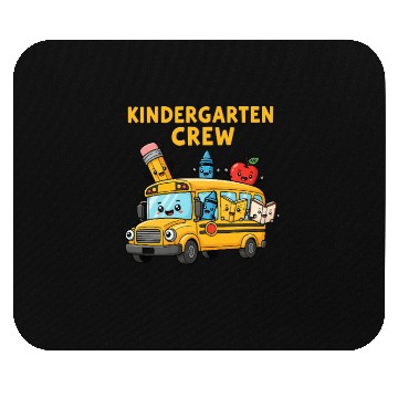 Discover Kindergarten Crew School Bus Illustration Mouse Pads