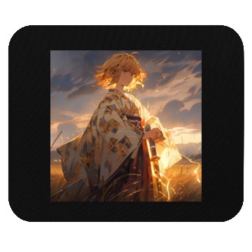 Discover Epic Samurai Girl at Sunset Mouse Pads
