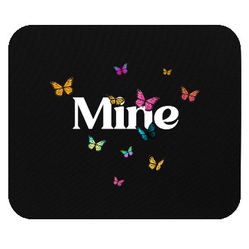 Discover MINE - beautiful girl name with cute butterflies Mouse Pads