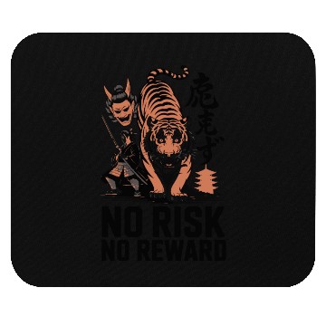 Discover Samurai and Tiger no risk no reward Mouse Pads