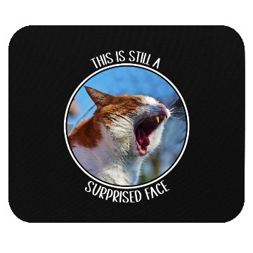 Discover This is Still A Surprised Face Funny Cute Cat Meme Mouse Pads