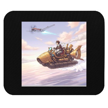 Discover Sunset Island Boat Scene Mouse Pads