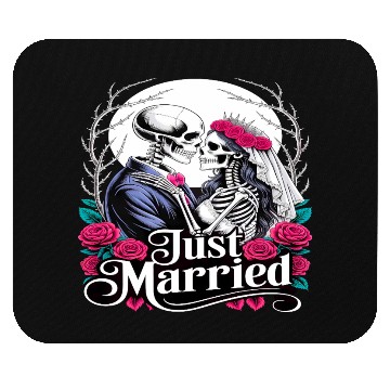 Discover Gothic Just Married Skeletons Bride and Groom Mouse Pads