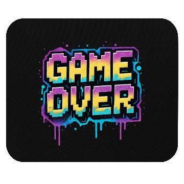 Discover Pixelated Game Over Graffiti Design Mouse Pads