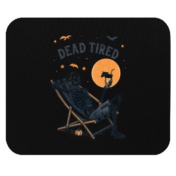 Discover Skeleton Relaxing Under Full Moon Mouse Pads