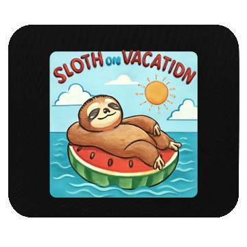 Discover Sloth on Vacation – Watermelon Pool Float Mouse Pads