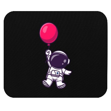 Discover Astronaut Holding Pink Balloon Illustration Mouse Pads