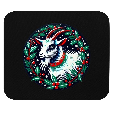 Discover Festive Yule Goat Nordic Holiday Design Mouse Pads