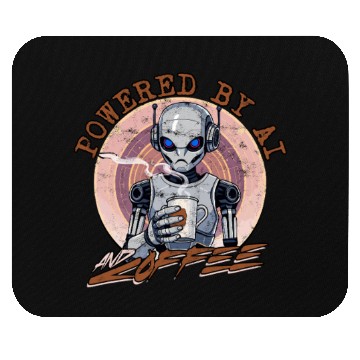 Discover Powered By AI And Coffee Tech Mouse Pads