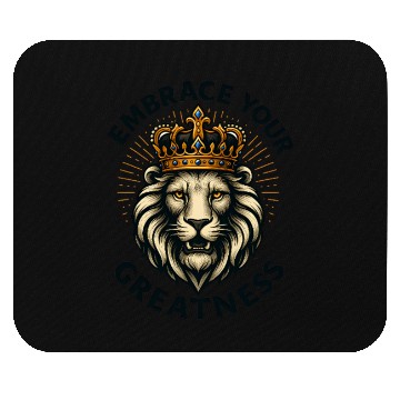 Discover Embrace Your Greatness: The Royal Lion Mouse Pads