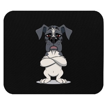 Discover Grumpy great dane cartoon animal illustration Mouse Pads