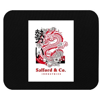 Discover Red Dragon with Floral Accents Art Mouse Pads