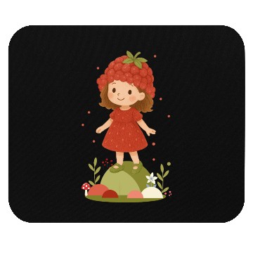 Discover Cute Raspberry Girl Illustration Mouse Pads