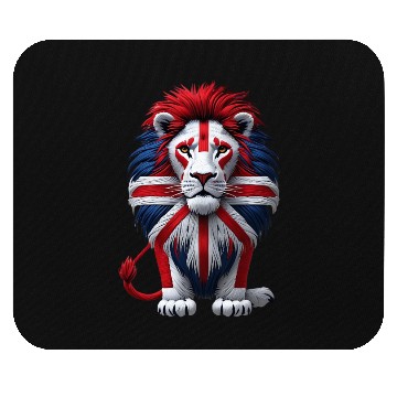 Discover British Lion with Union Jack Flag Graphic Design Mouse Pads