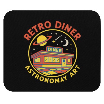 Discover Retro Space Diner Astronomy Art Mouse Pads