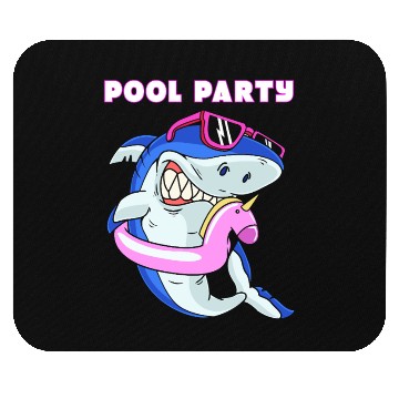 Discover Pool Party Squad Unicorn Shark Birthday Mouse Pads