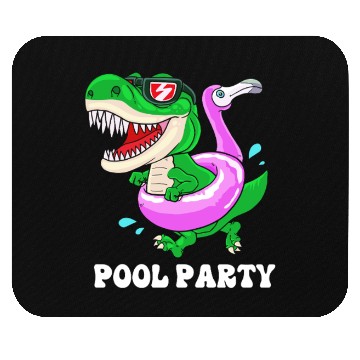 Discover Pool Party Squad Dinosaur Swimming Mouse Pads