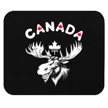 Discover Canadian Moose with Maple Leaf Emblem Mouse Pads