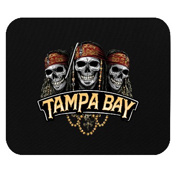 Discover Pirate Skull with Tampa Bay Banner Mouse Pads