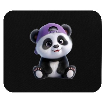 Discover Adorable Panda Boy with Cap Mouse Pads