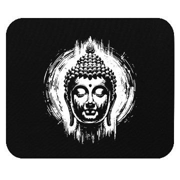 Discover Serene Buddha Head Silhouette Mouse Pads