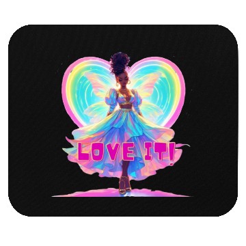 Discover Rainbow Fairy Heart Illustration Mouse Pads