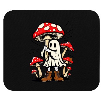 Discover Whimsical Mushroom Ghost Adventure Mouse Pads