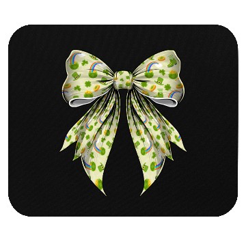 Discover Coquette Bow St Patricks Day Shamrock Pattern Mouse Pads