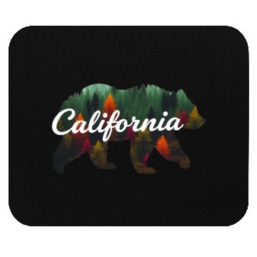 Discover California Bear Forest Scene Mouse Pads